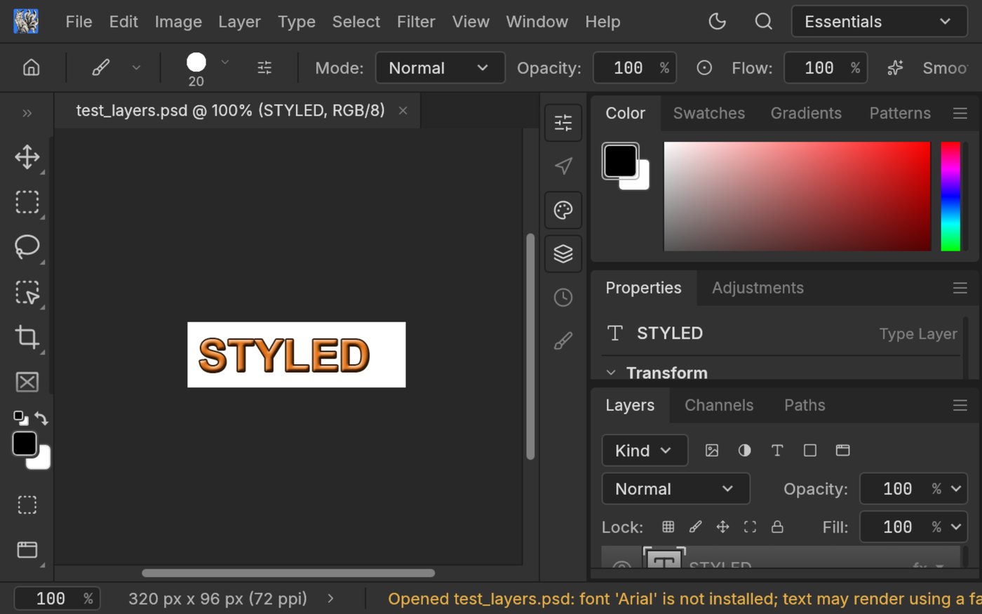 PhotoCraft Web 版打开带图层样式的 PSD